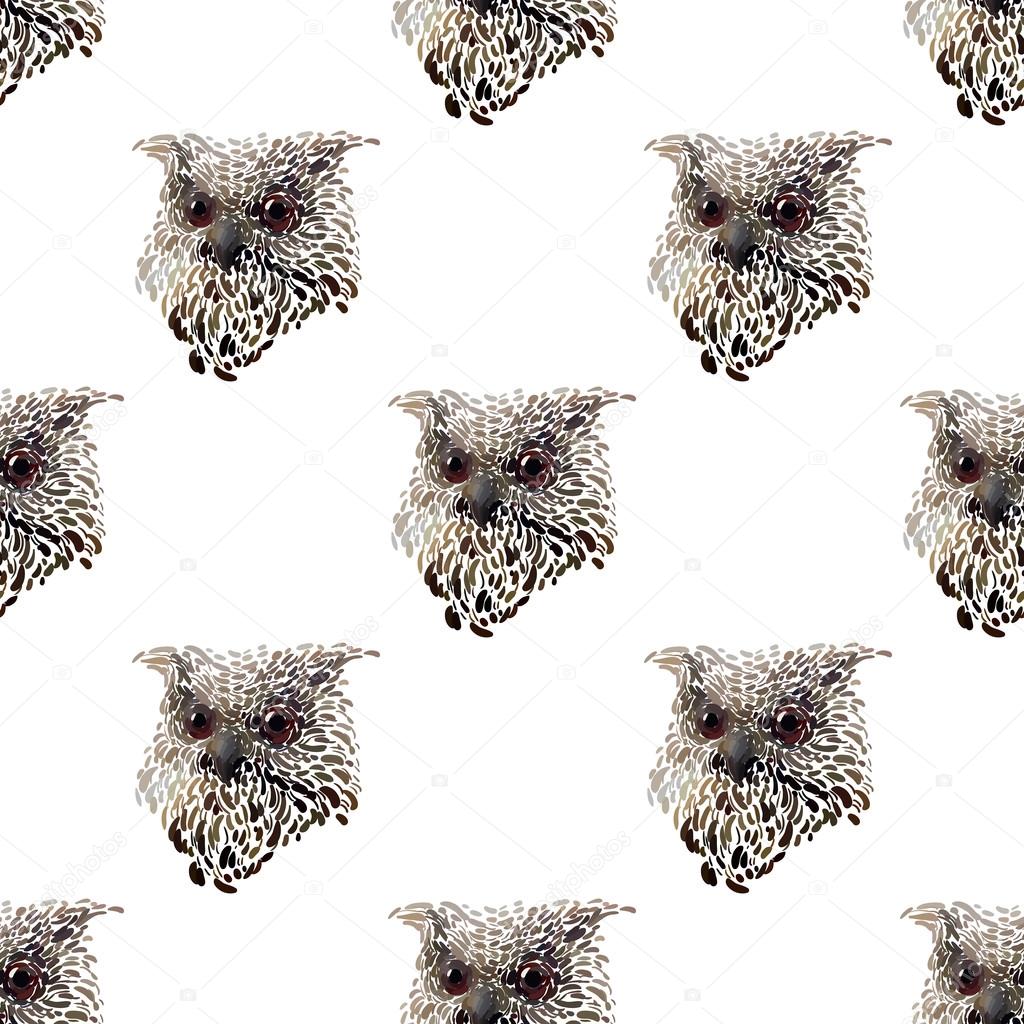 owl seamless pattern