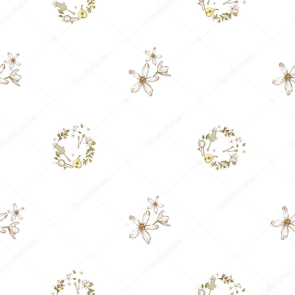 menu and flatware seamless pattern