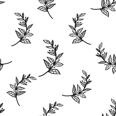 Ağaç dalı ile Vintage dikişsiz desen.