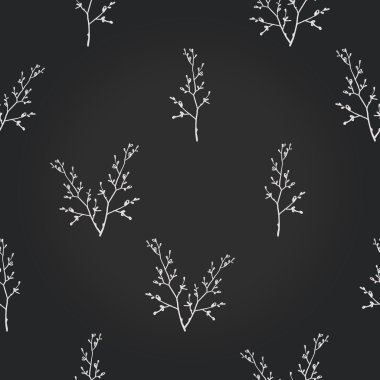 Ağaç dalı ile Vintage dikişsiz desen.