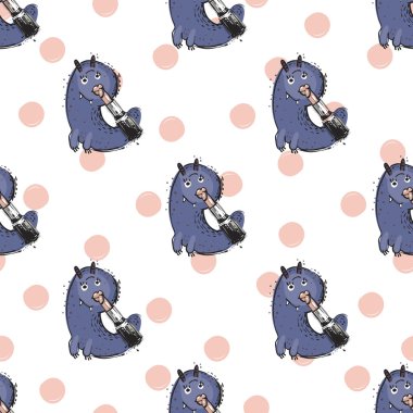 Güzellik adlı komik canavar ile desen