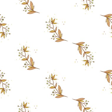 Vintage el çekilmiş armut çiçek deseni