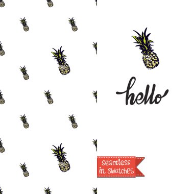 renkli ananas ile tebrik kartı