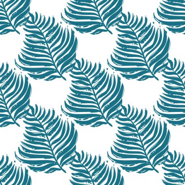 Desen ile tropikal palmiye yaprakları