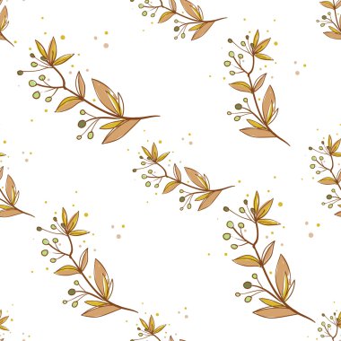 Vintage el çekilmiş armut çiçek deseni