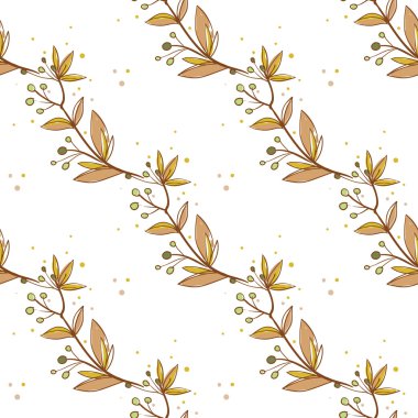 Vintage el çekilmiş armut çiçek deseni