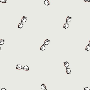 el çizilmiş vintage gözlük desen