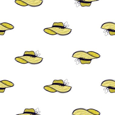 Bayan hasır şapkalı ile desen