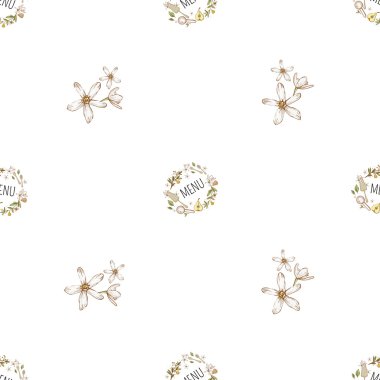 Menü ve çatal bıçak takımı seamless modeli