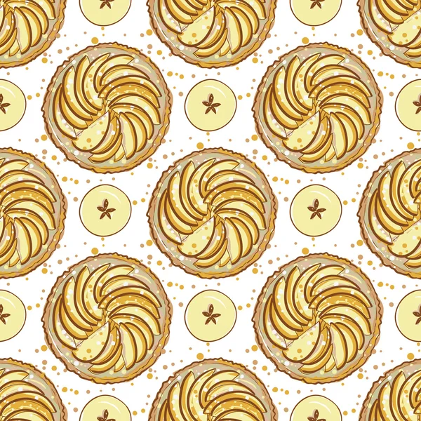 elle çizilmiş elmalı turta desen