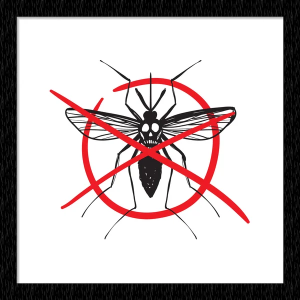 Señalización ilustración objetivo mosquito — Vector de stock