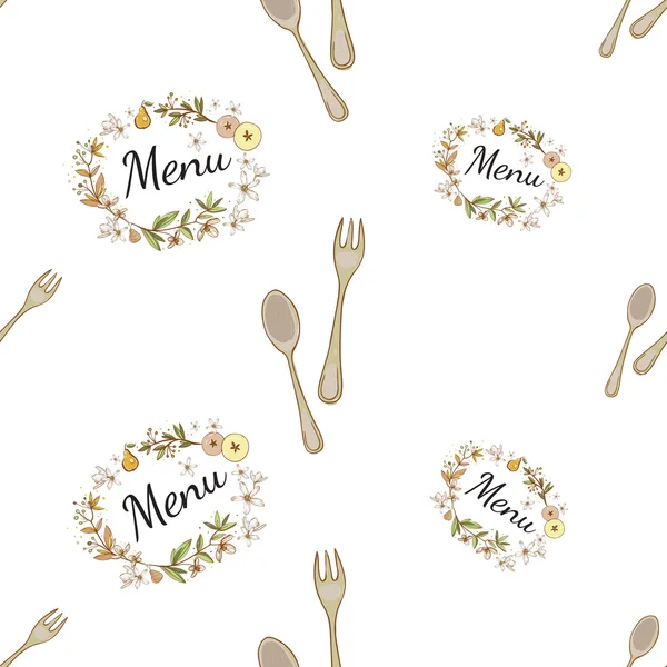 花卉装饰为面包店菜单背景的 — 图库矢量图片