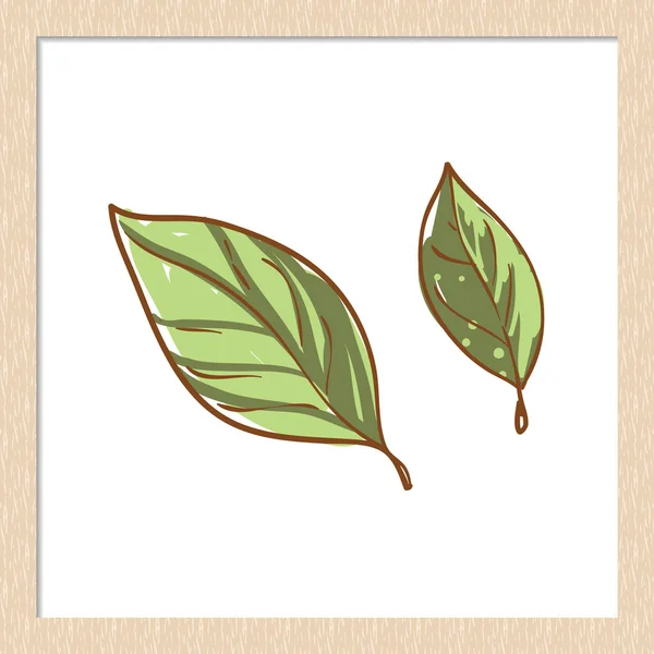 Mano dibujado hojas verdes rústicas — Archivo Imágenes Vectoriales