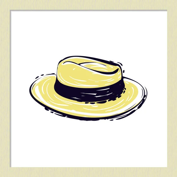 Trendy hoed van stro. — Stockvector