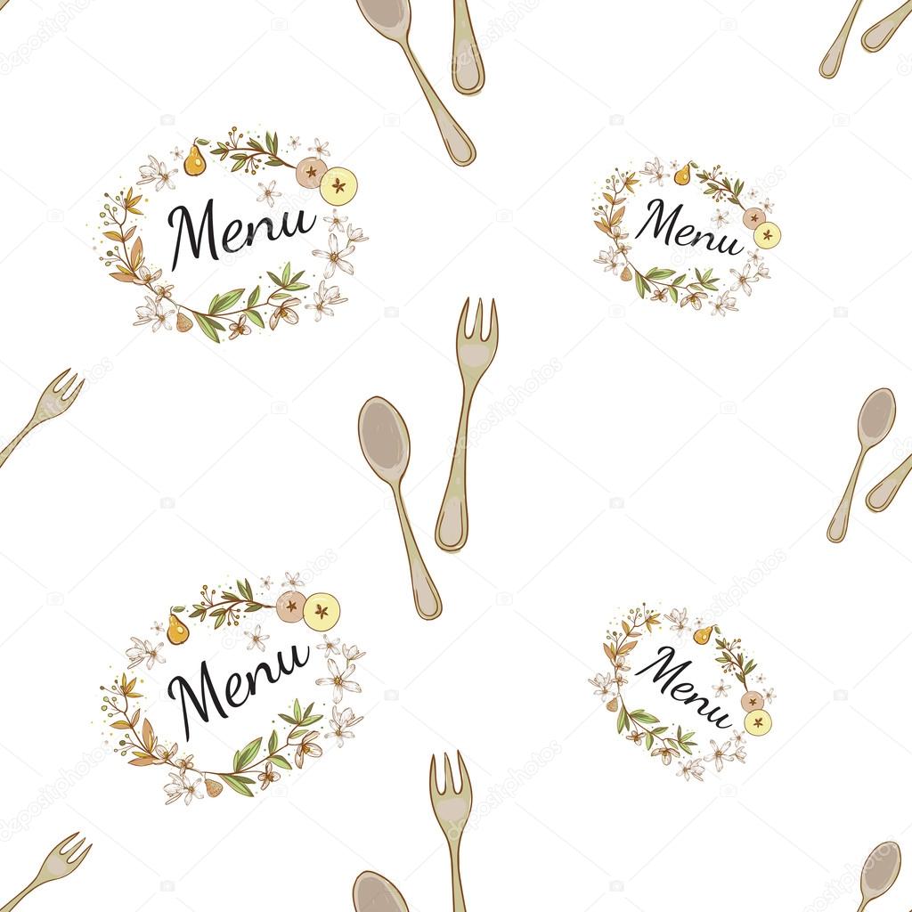 Floral decoration for bakery menu background