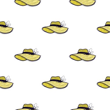 Bayan hasır şapkalı ile desen