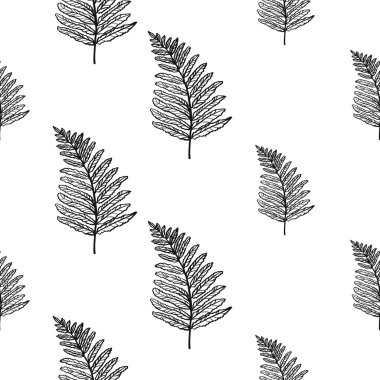 fern yaprak çiçek desenli