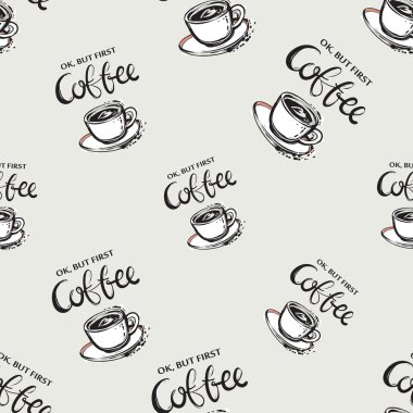 Download Ok But First Coffee Free Vector Eps Cdr Ai Svg Vector Illustration Graphic Art