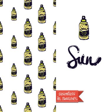 reeting kartı ile güneş püskürtülen ilaç şişe