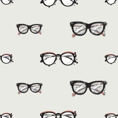 moda illüstrasyon gözlüklü