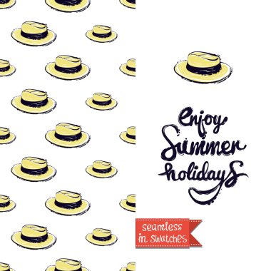 trendy yaz şapka ile tebrik kartı