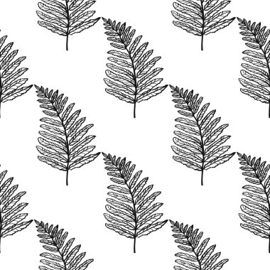 fern yaprak çiçek desenli