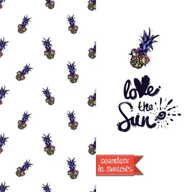 renkli ananas ile tebrik kartı