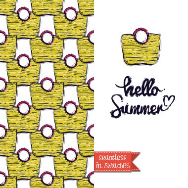 moda yaz çanta ile tebrik kartı