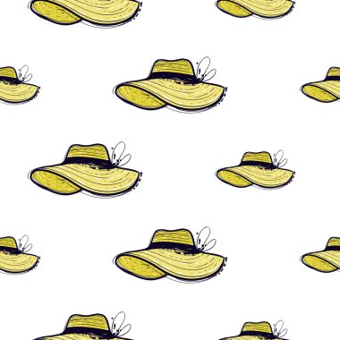 Bayan hasır şapkalı ile desen