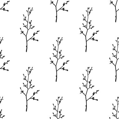 Ağaç dalı ile Vintage dikişsiz desen.