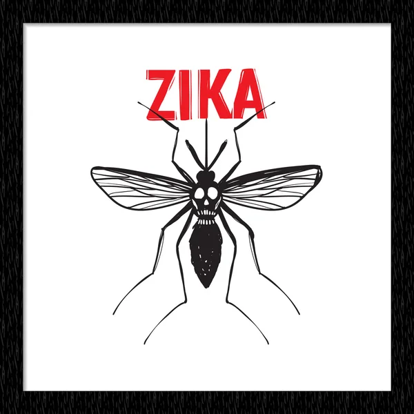 Pozor virus výstraha!: zika komár — Stockový vektor