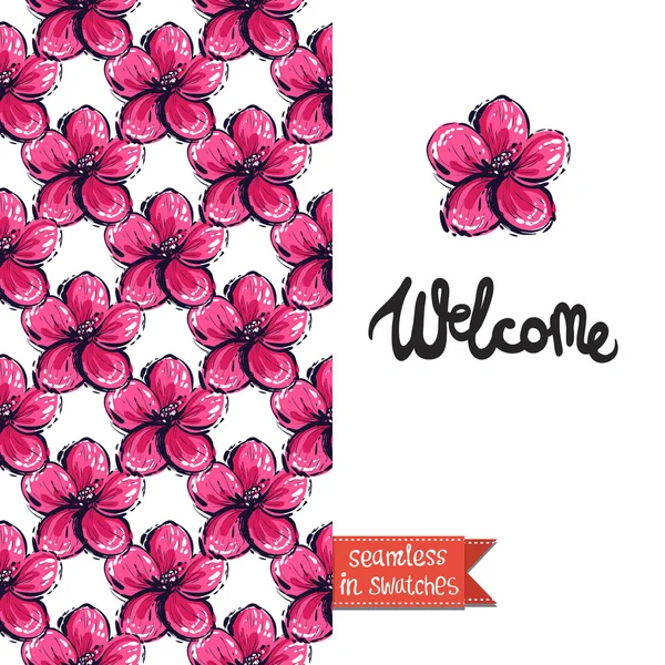 tropikal çiçeklerle tebrik kartı