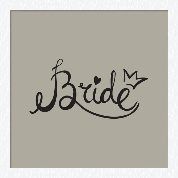 Attractive wedding bride sign — Stock Vector