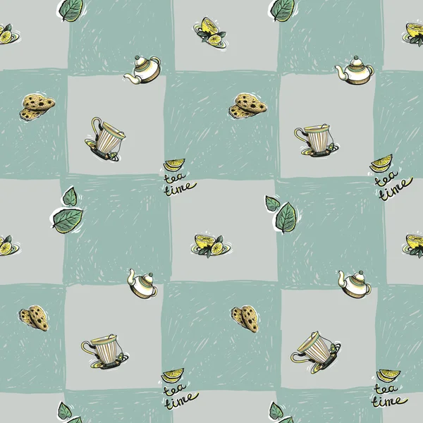 Tea time seamless pattern