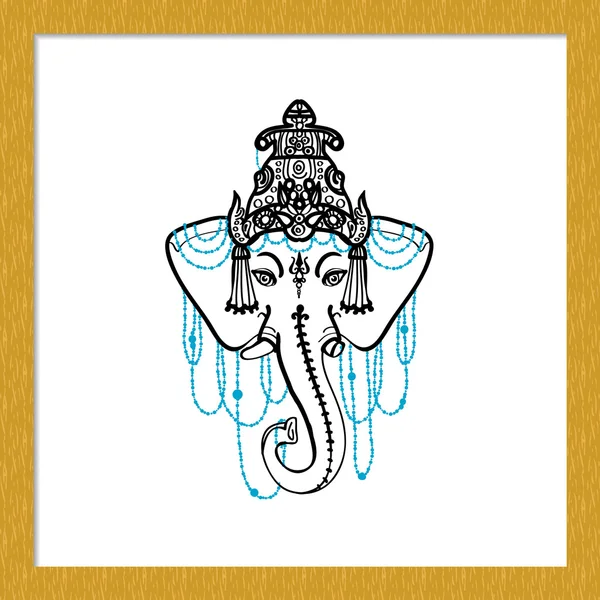 Tradicional símbolo indiano ganesha elefante — Vetor de Stock