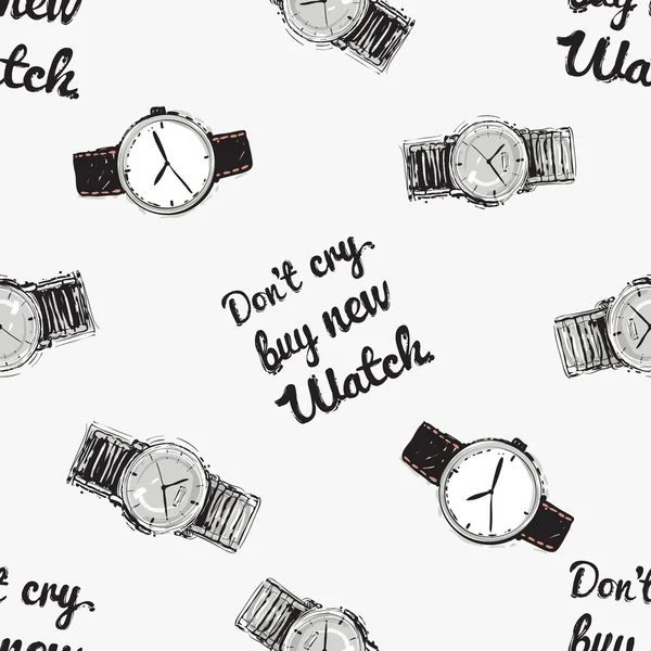 Do not cry buy new watch lettering — ストックベクタ