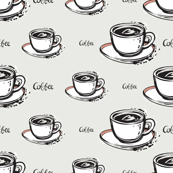 Handgezeichnete grafische Kaffeetasse — Stockvektor