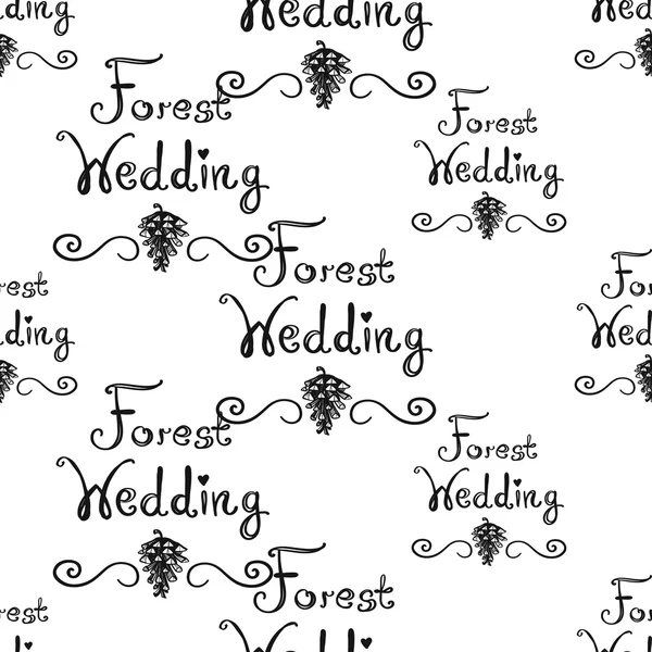 Tema matrimonio foresta — Vettoriale Stock