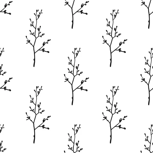 木の小枝とヴィンテージシームレスなパターン. — ストックベクタ