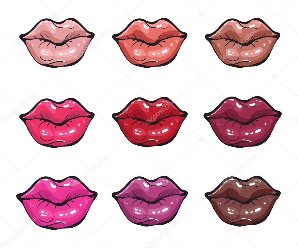 Woman color palette on lips — Stock Vector © Sopelkin 121216876