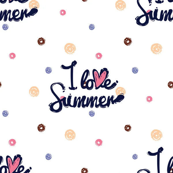 I love summer pattern — Stock Vector