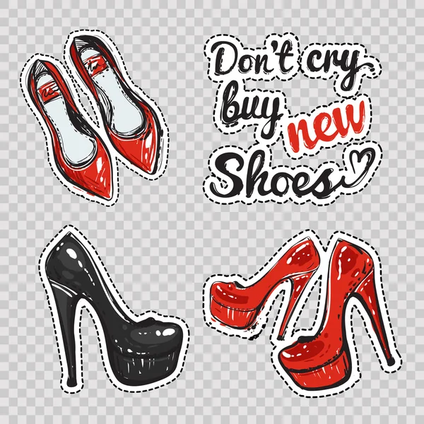 Don't cry buy new shoes — Stock Vector