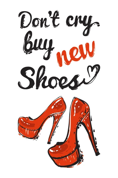 Ne pleure pas acheter de nouvelles chaussures — Image vectorielle