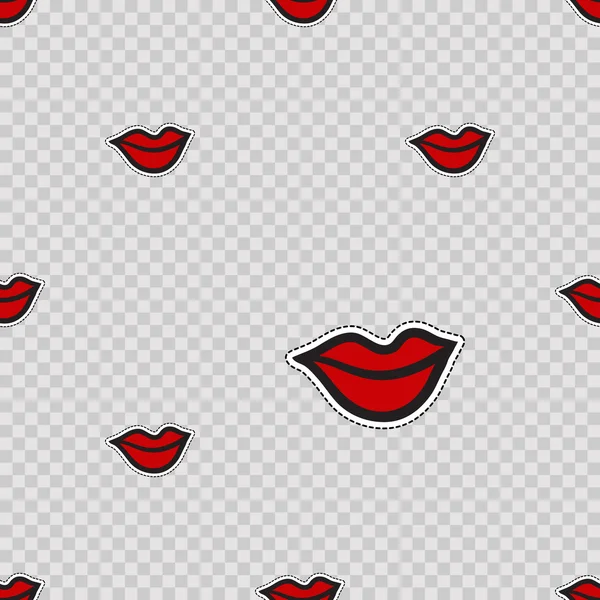 Naadloze patroon met rode lippen. — Stockvector