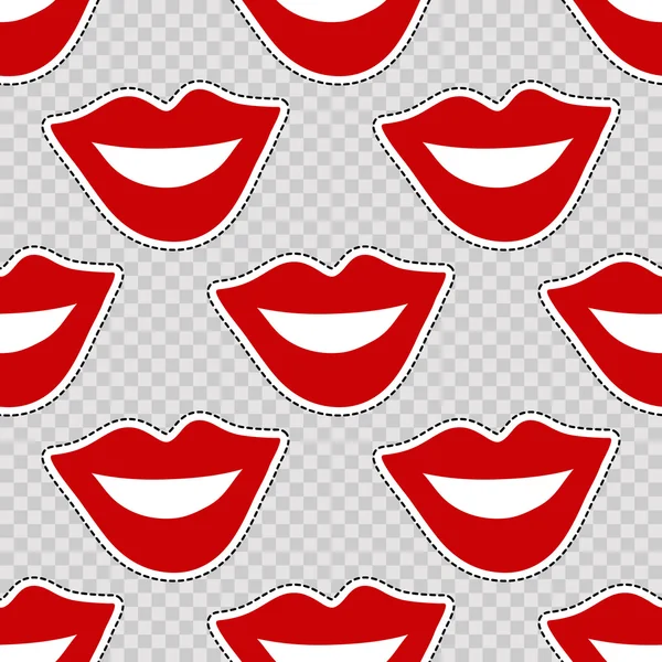 Naadloos patroon met glimlach lippen. — Stockvector