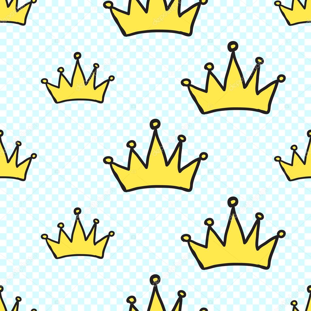 Crown seamless vector pattern