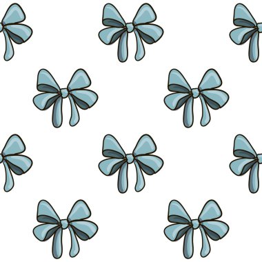 Mavi dekoratif desen yay