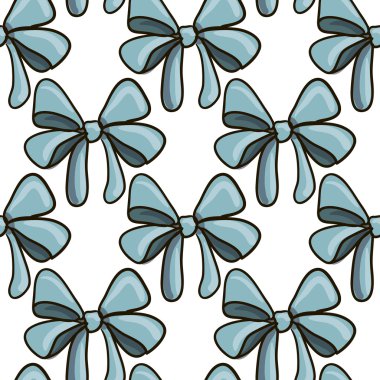 Mavi dekoratif desen yay