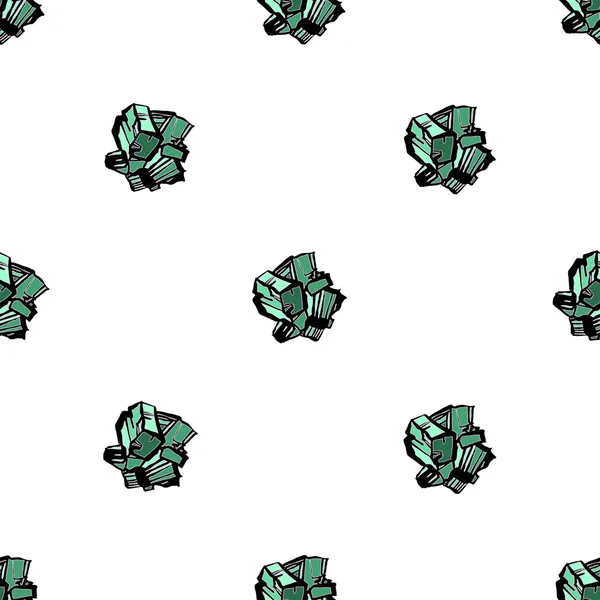 Piedras de cristal patrón sin costura — Vector de stock