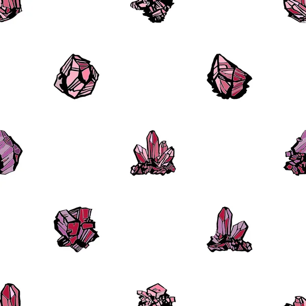 Pierres de cristal motif sans couture — Image vectorielle